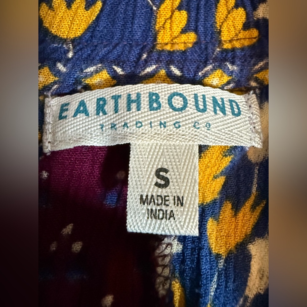 Earthbound Boho Patchwork Tie-Back Split Hem Jump… - image 7